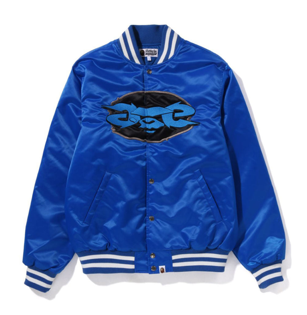 A BATHING APE APE RELAXED FIT NYLON VARSITY JACKET – happyjagabee