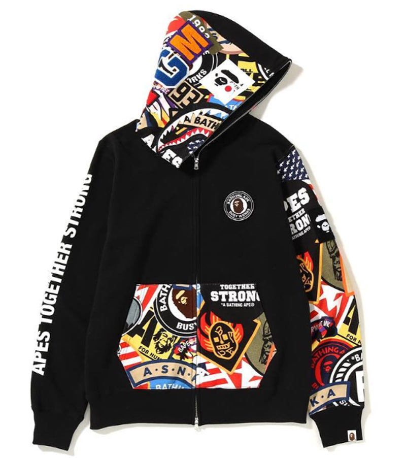 bape patched hoodie