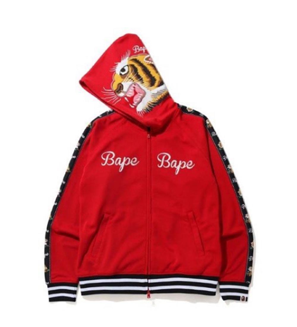 bape red tiger hoodie