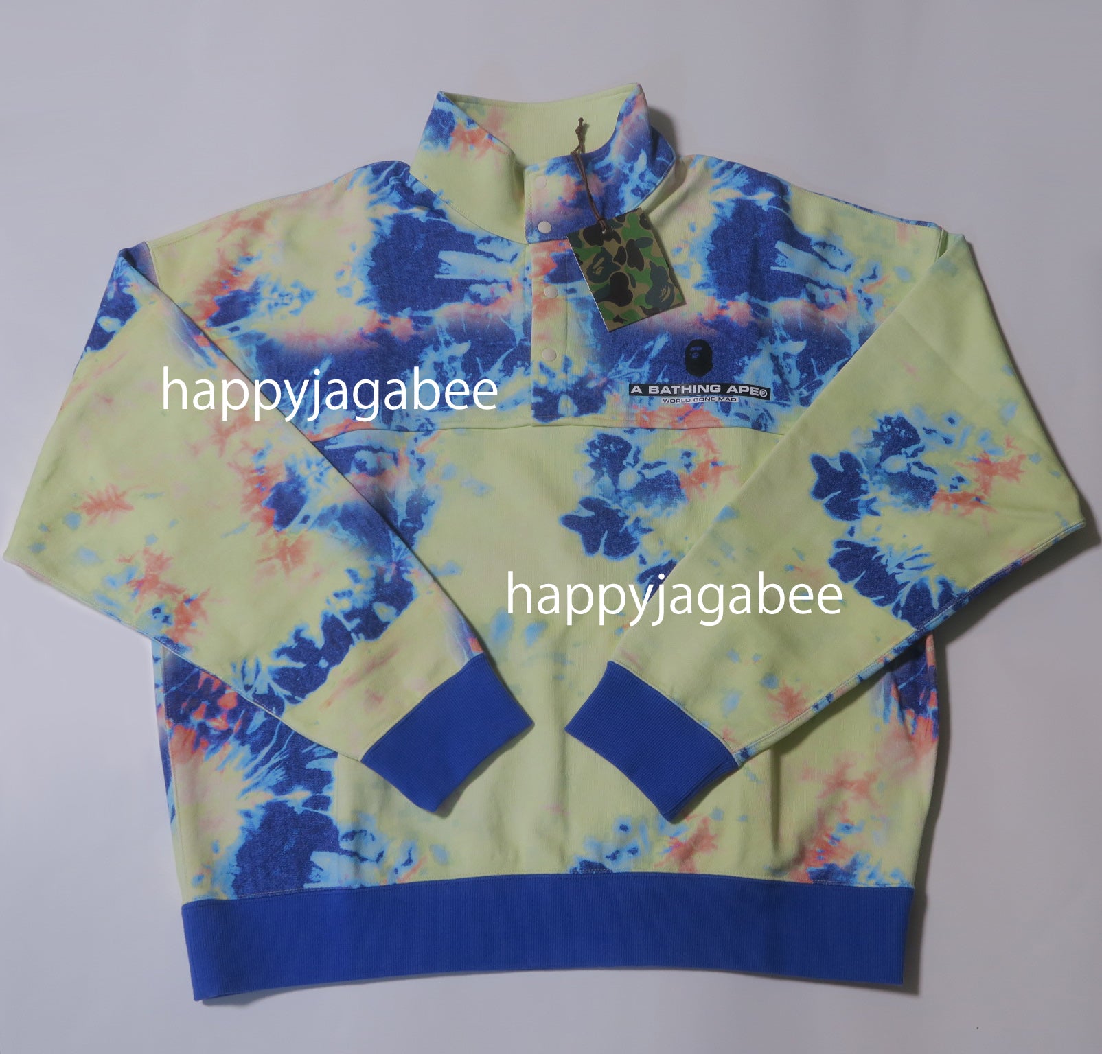 A BATHING APE TIE DYE STAND COLLAR LOOSE FIT SWEAT