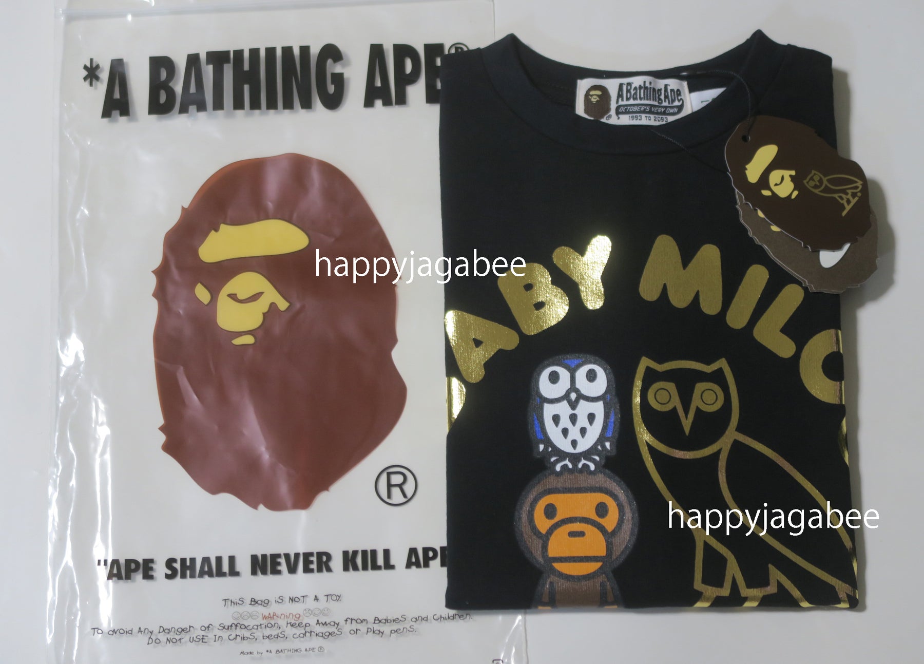 A Bathing Ape X October S Very Own Ovo Kids Ovo Bape Baby Milo Tee Happyjagabee Store - bape x ovo roblox