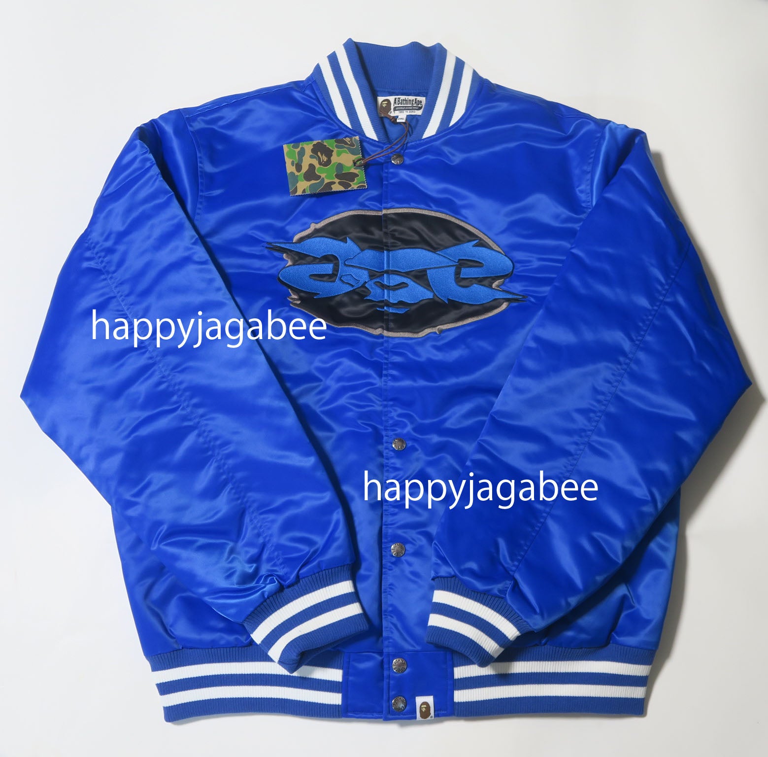 A BATHING APE APE RELAXED FIT NYLON VARSITY JACKET