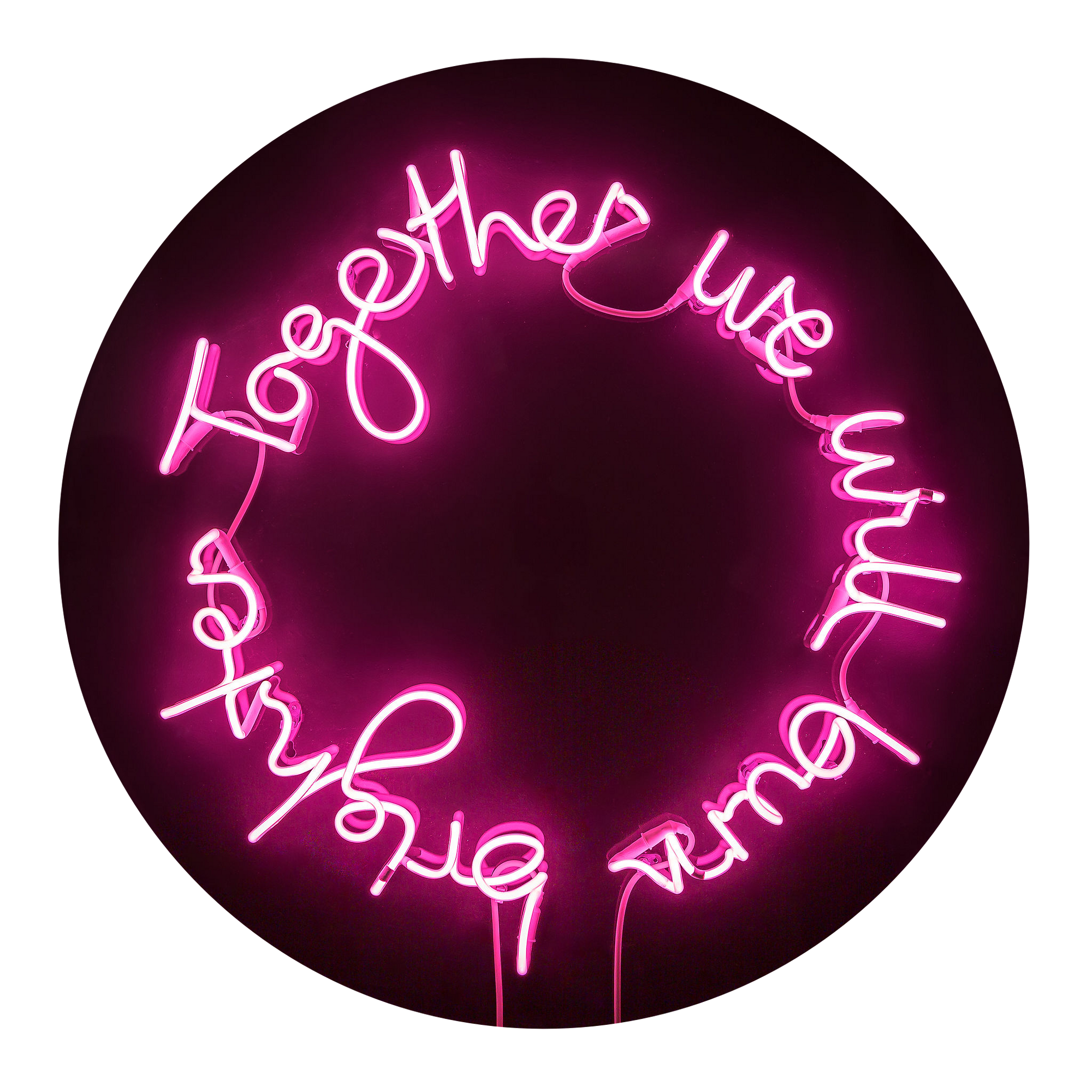 Purple Hello World Calligraphy Neon Glow Typography