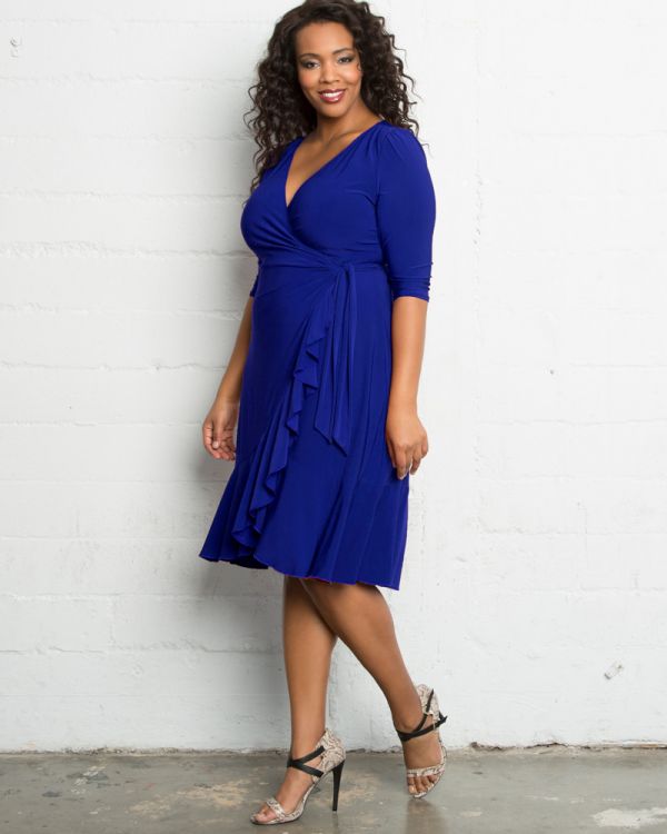 Whimsy Wrap Dress in Cobalt – Gussied Up