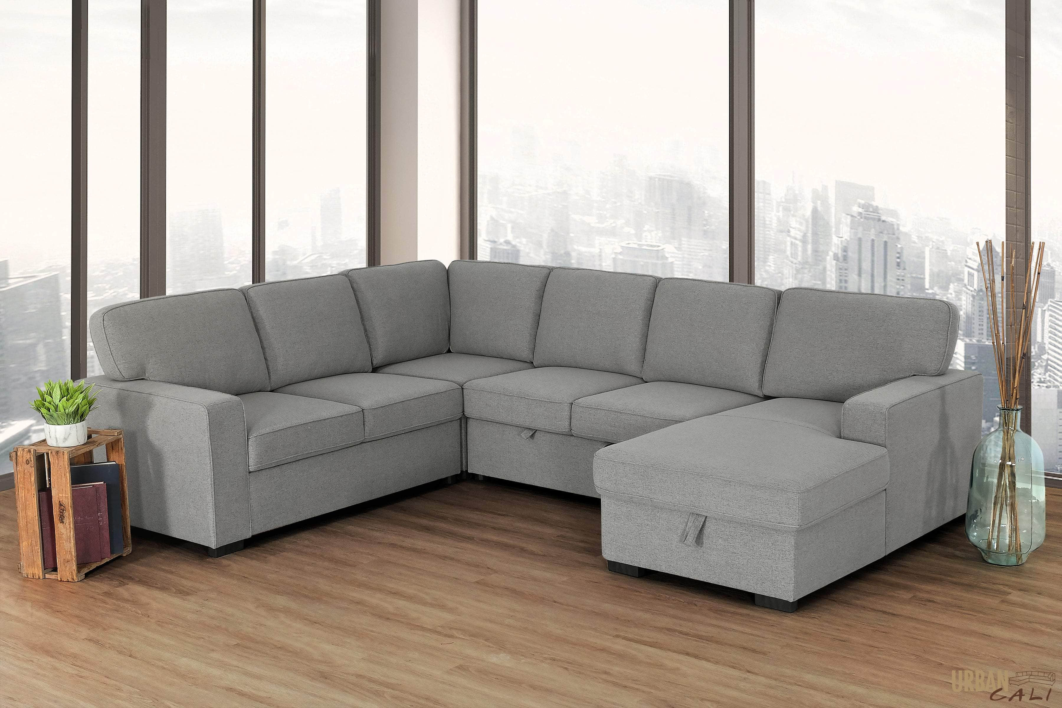 sectional sofa with bed and storage