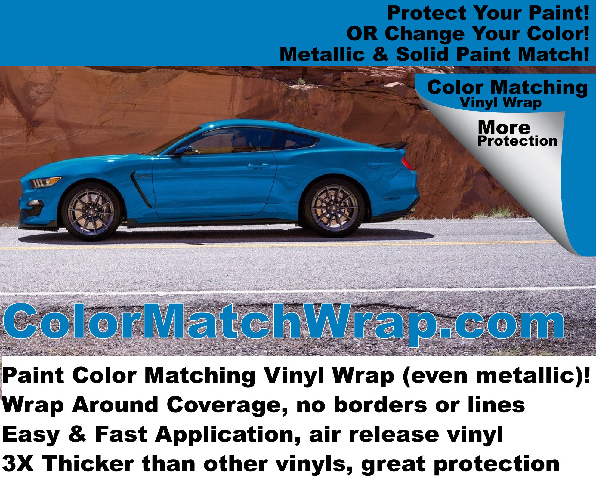 2017 Ford Mustang Vinyl Wrap: Protective Paint Color Match Vinyl Wrap