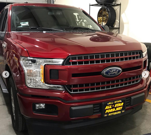 ford rr ruby red color match vinyl front bumper grille