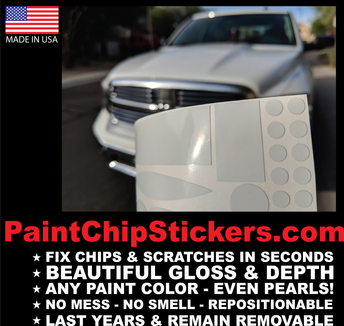 paint chip scratch repair sticker dodge white 1
