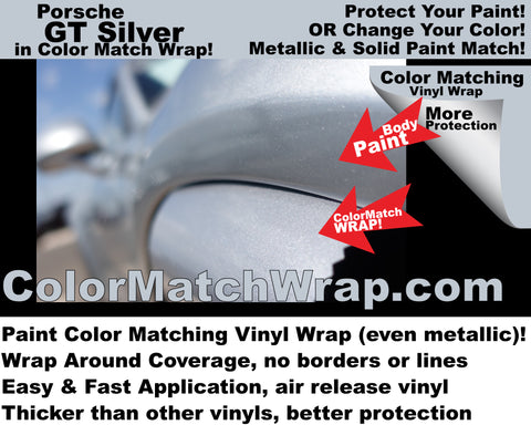 porsche paint match vinyl wrap - Porsche GT Silver M7Z
