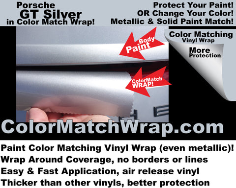 porsche paint code match vinyl wrap - Porsche GT Silver M7Z