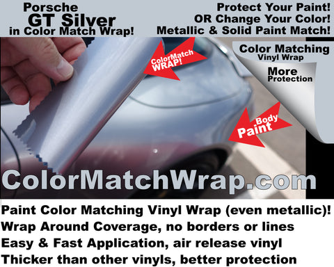 buy paint color match vinyl wrap Porsche GT Silver M7Z