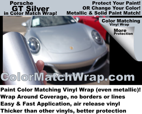 porsche paint color vinyl wrap - Porsche GT Silver M7Z 