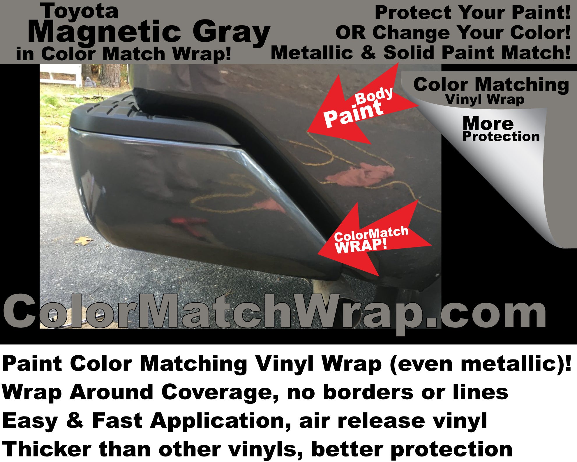 Bumper Chrome Delete in paint Color Matching Vinyl Wrap