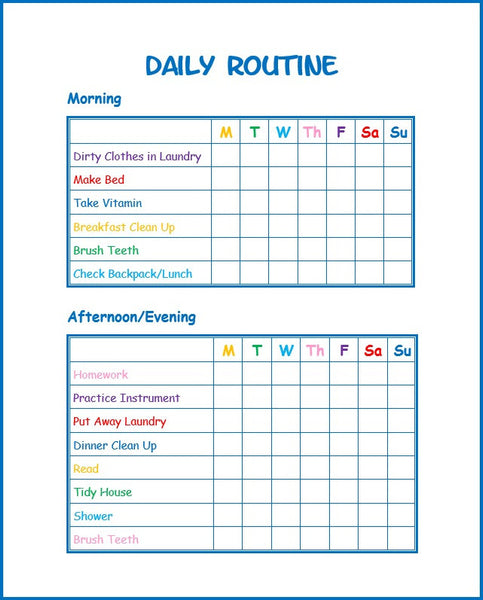 Free Editable Daily Routine Chart Pdf