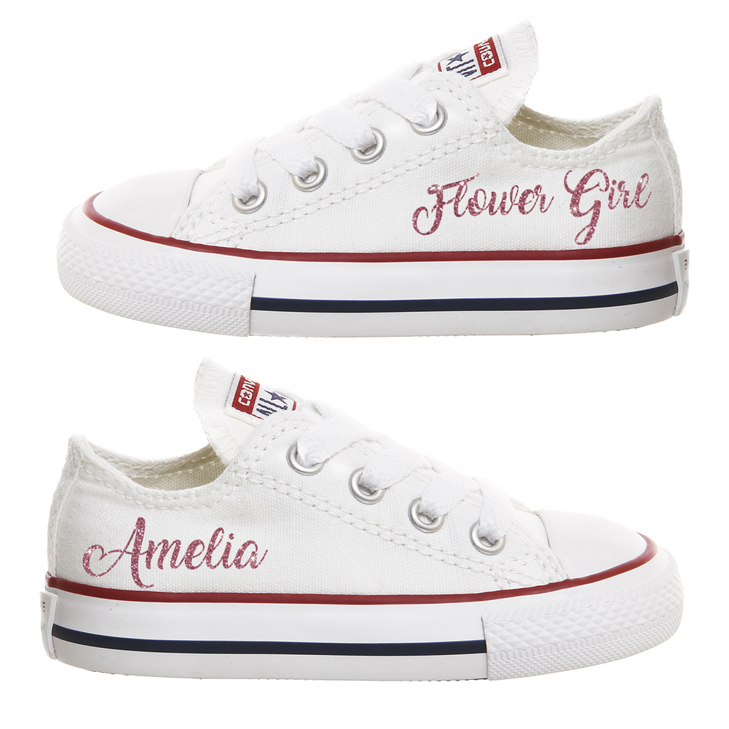 Personalised Infant White Converse 