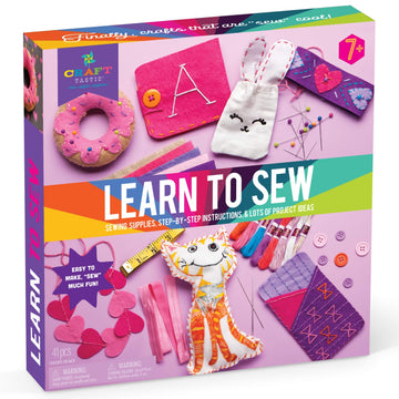 Coola Crafts for Kid Ages 6-12,3PC Sewing Crafts,Get a Fox Friend,Learn to  Make 1 Easy-to-Sew Stuffie with Clothes & Accessories,Art & Craft kit for