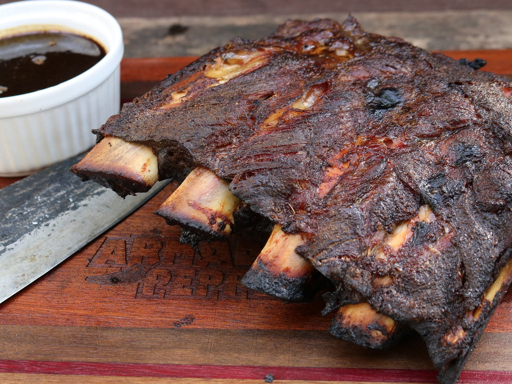 Beef Ribs with Adobo-Beer Dipping Sauce