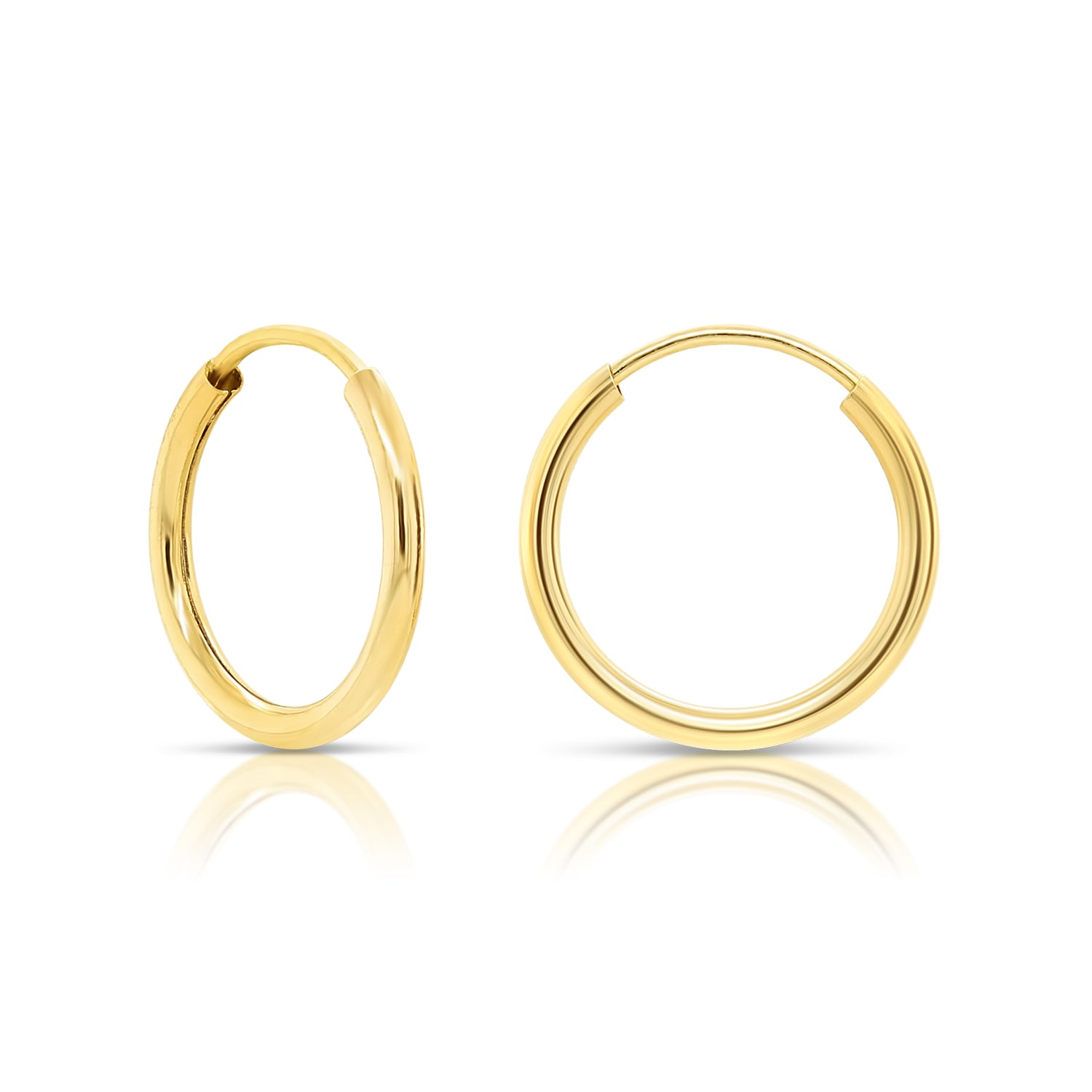 14K Yellow Gold Endless Hoop Earrings – NY Gold & Silver Trading Inc.