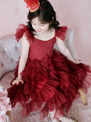Lyra Tutu Dress | Wine Red