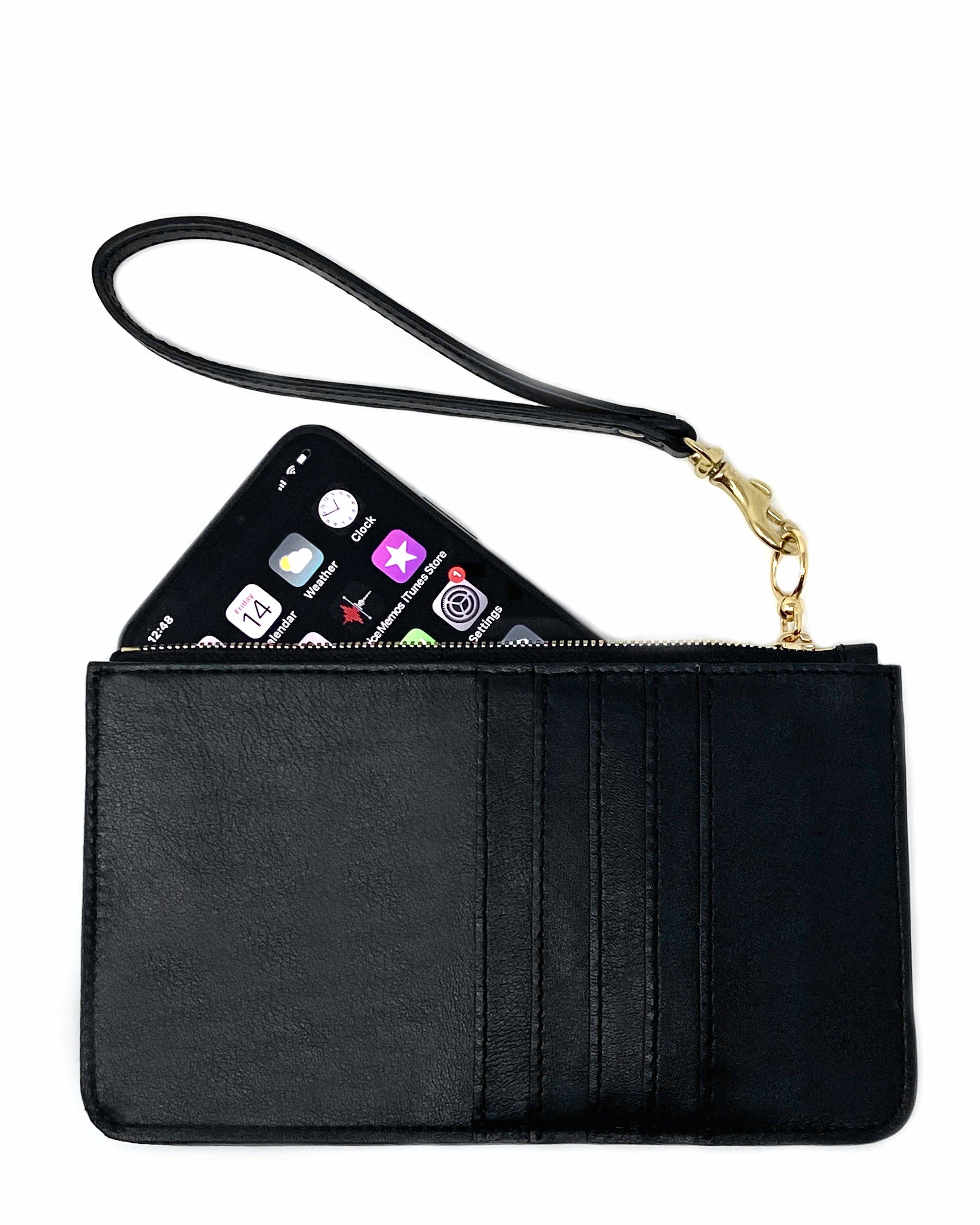 LUZ ZIP AROUND WALLET in Black Napa – Kendall Conrad