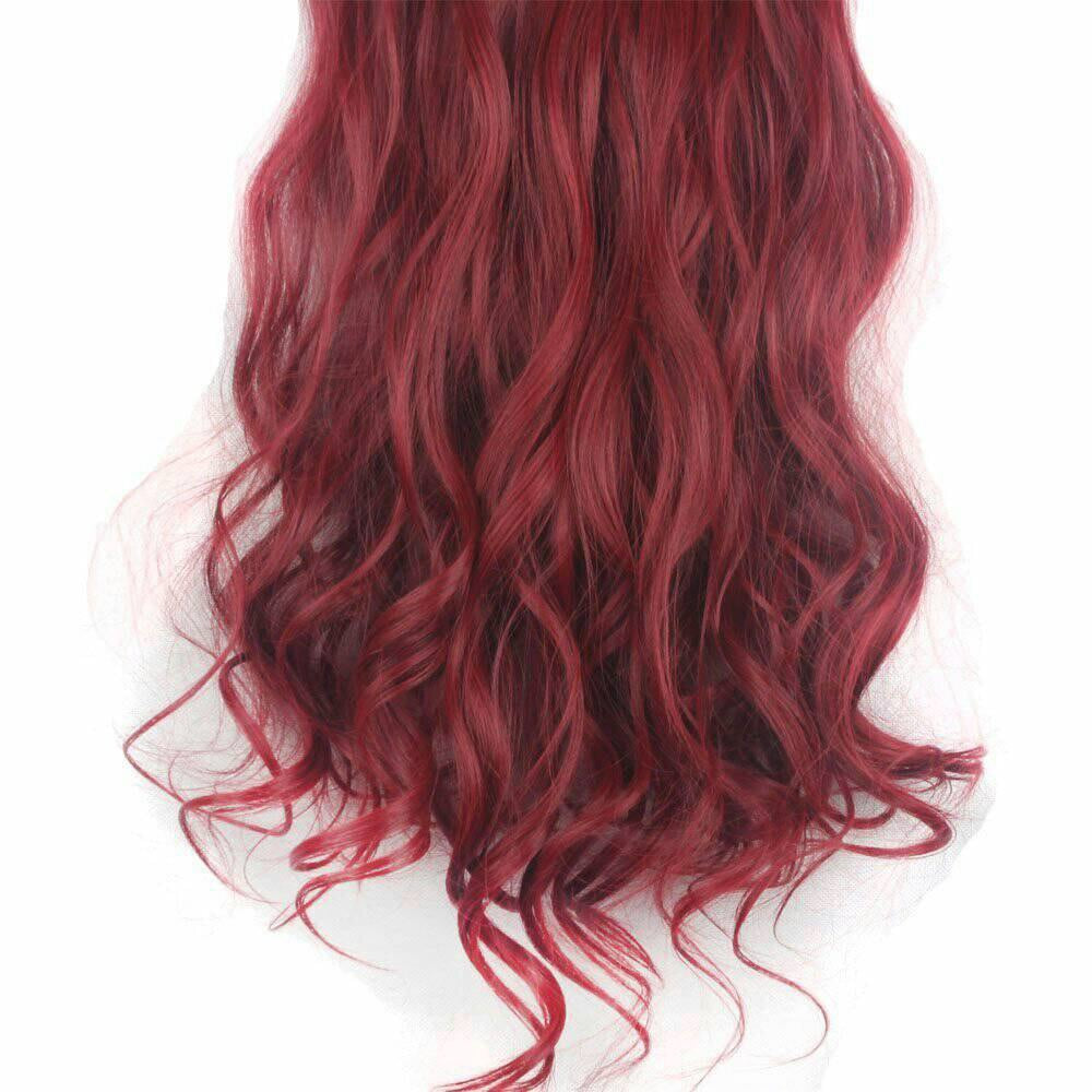 Burgundy Red Hair Extensions Clip In Remy Human Hair Weave 24