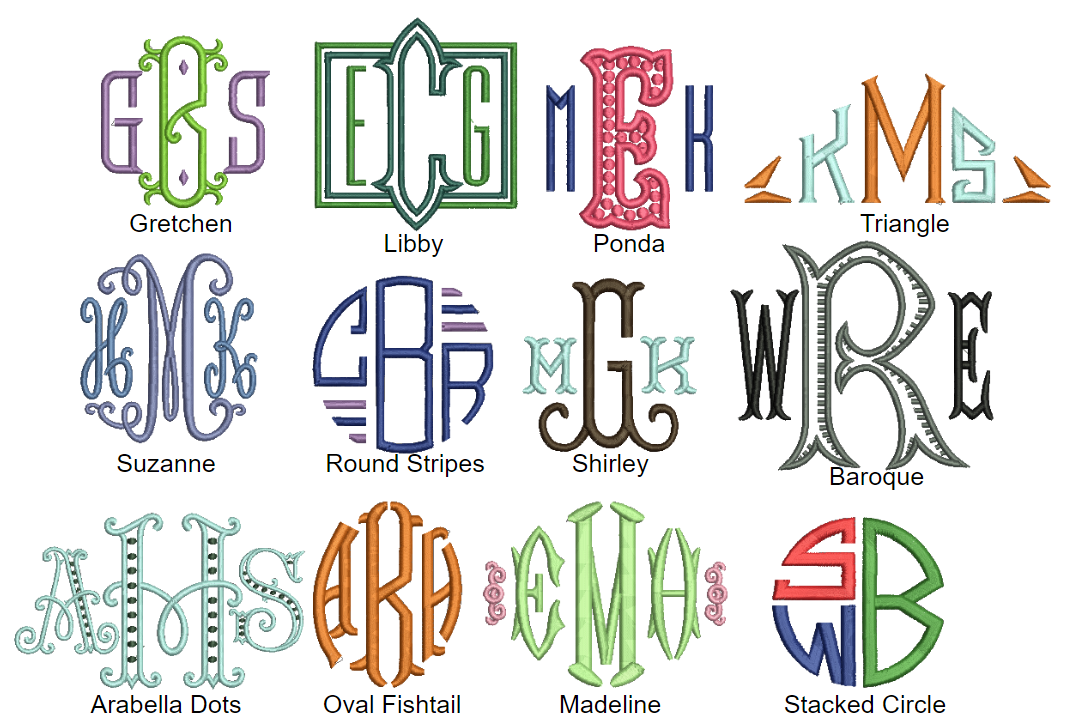 Monogram Options – Just The Thing Shop