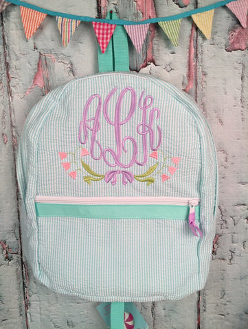 Floral Swag Monogram Backpack – Just The Thing Shop