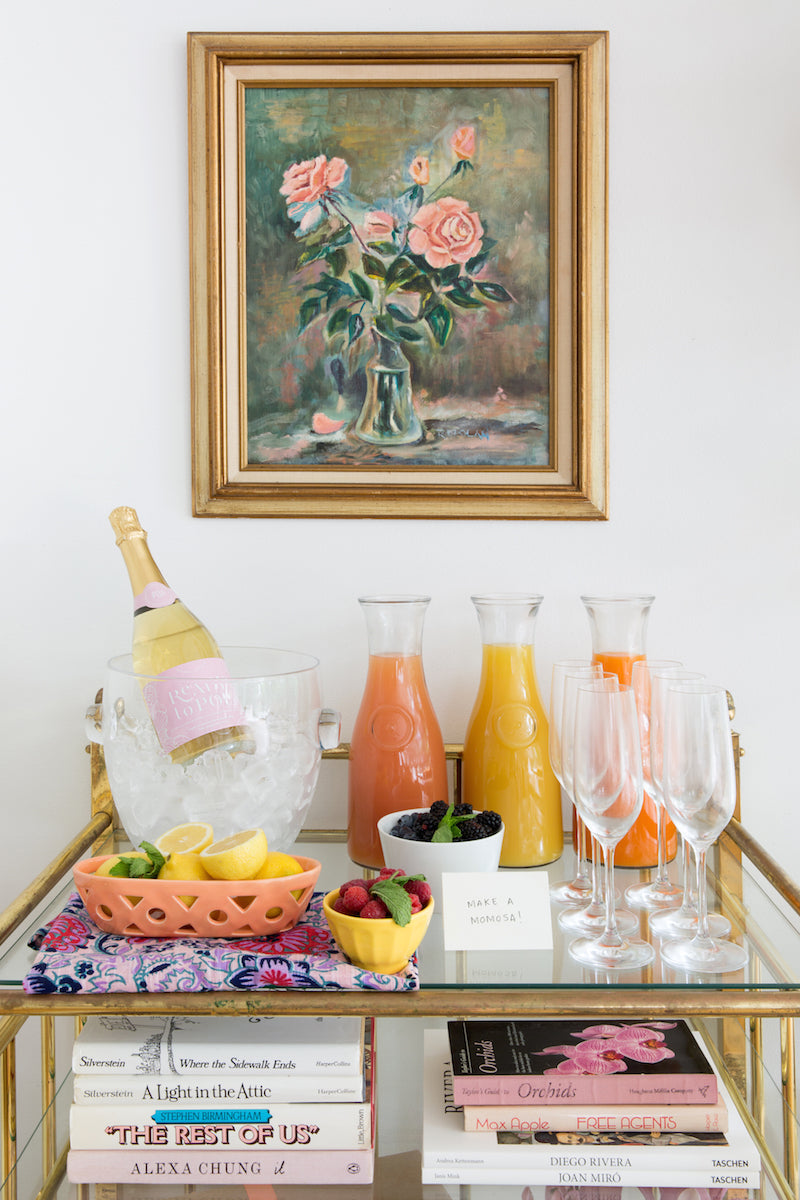 MOM-osa Bar:a fun mimosa bar for a baby shower or Mother's Day