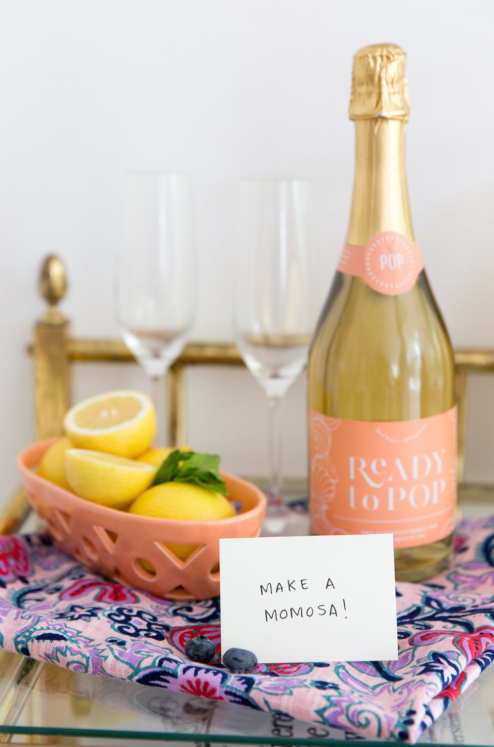 A build-your-own Mimosa bar with Ready to Pop