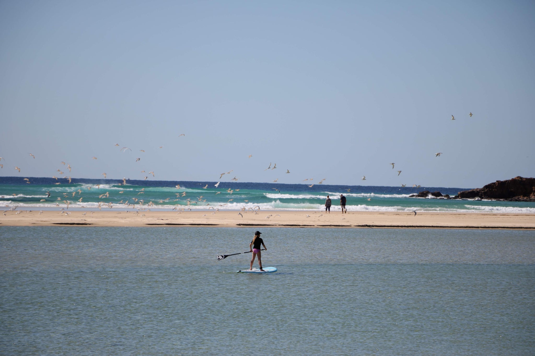 Orchid beach, Fraser Island, Australia. Stand up paddle boarding