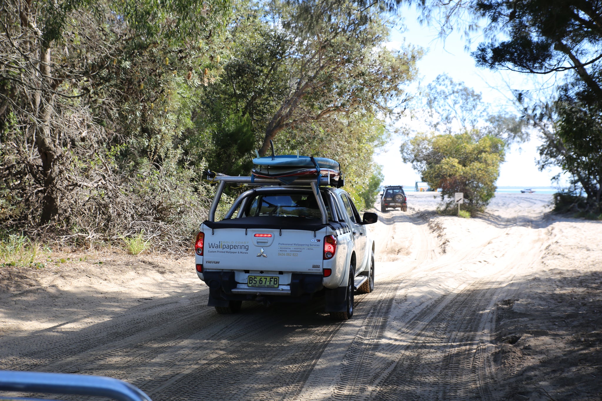 Rainbow beach ferry to access. Mudstuck