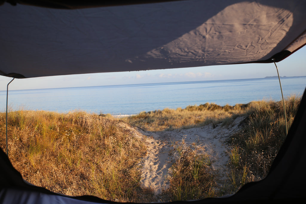 Roof top tent beach view