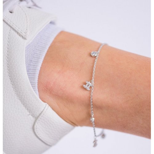 Sterling Silver CC Inspired Anklet – Jewels De Oro