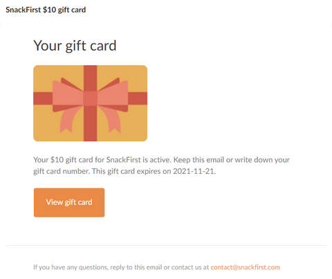 Gift card example