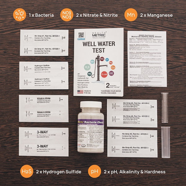 Well Water Test Kit Home Testing For Ph And Bacteria Health Metric 0751