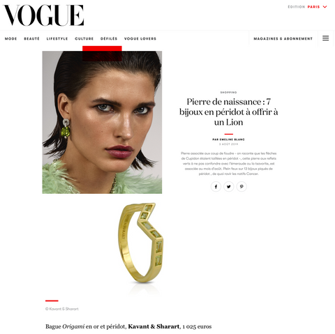 Vogue Paris 08.2019 Kavant & Sharart Ziggy Step Ring
