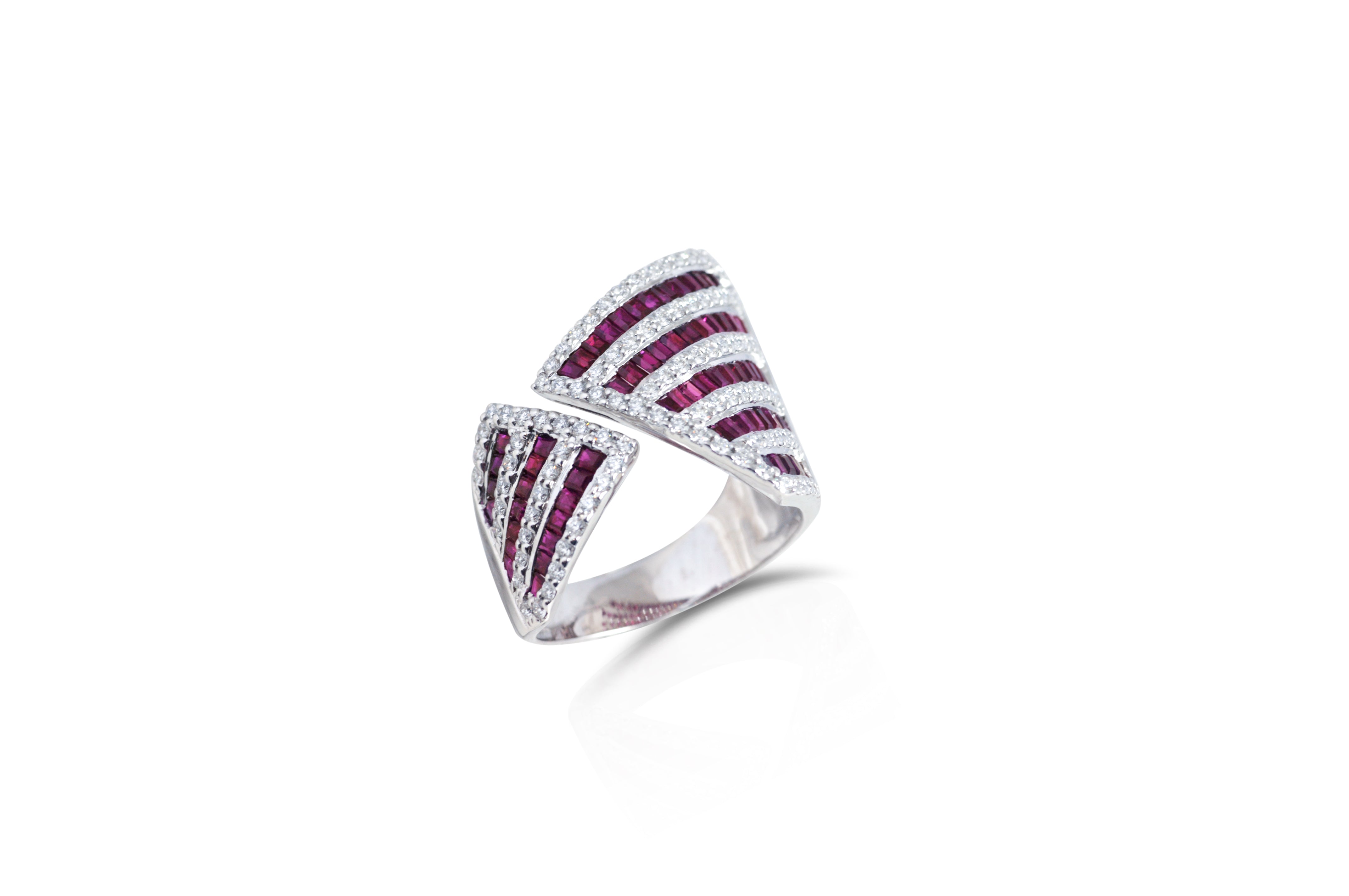 Origami Asymmetry Sapphire Diamond Ring As Seen On