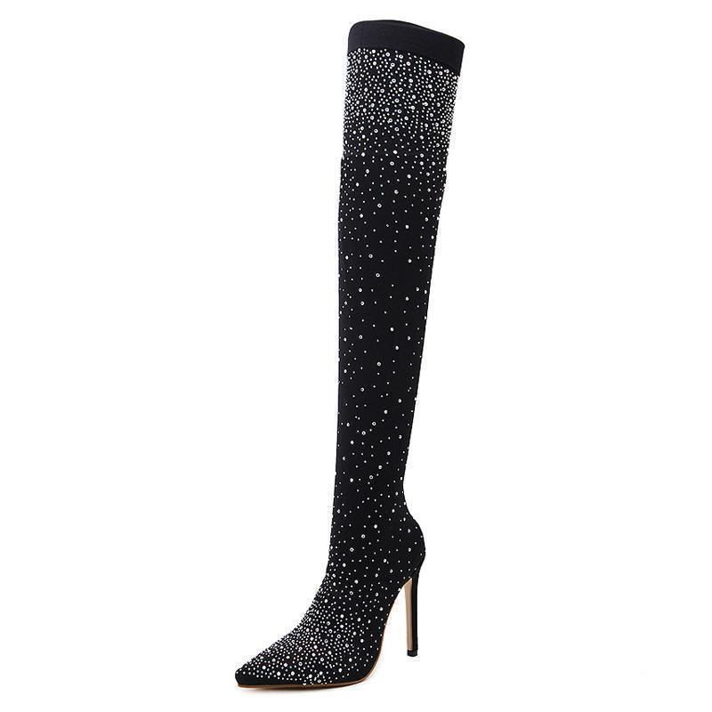 over the knee boots glitter