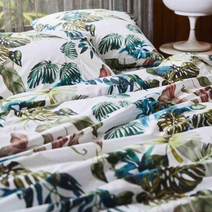 Buy the Foliage Organic Cotton Flat Sheet Online | VAVOOM