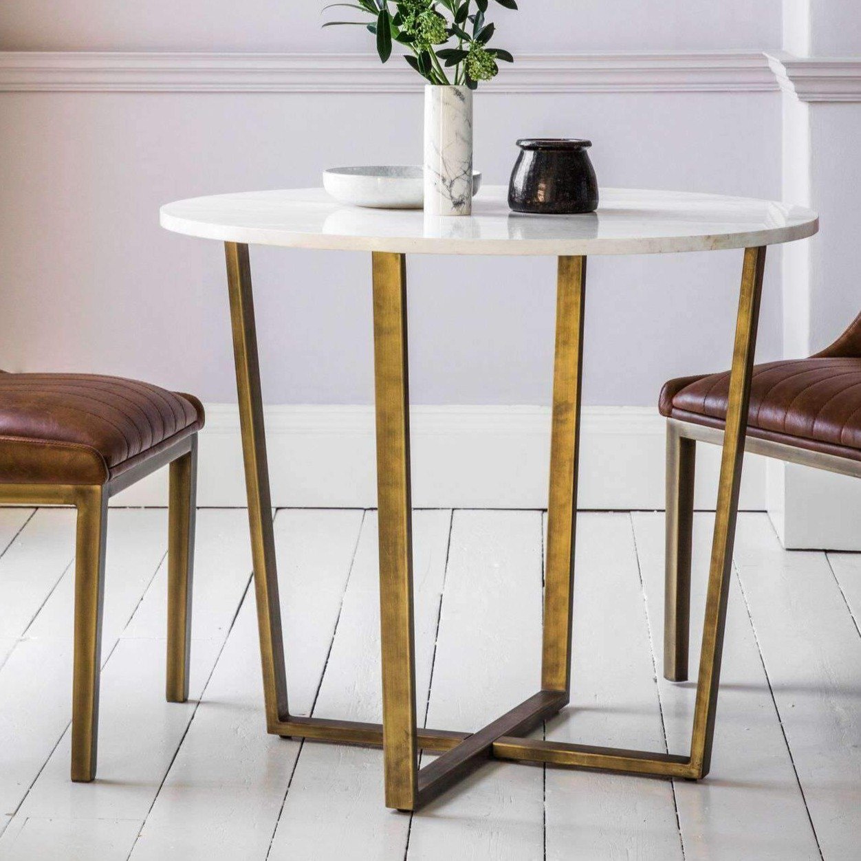 white and gold kitchen table