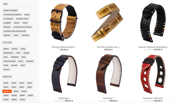 e shop watch bands leather straps boutique en ligne online bracelets montres cuir