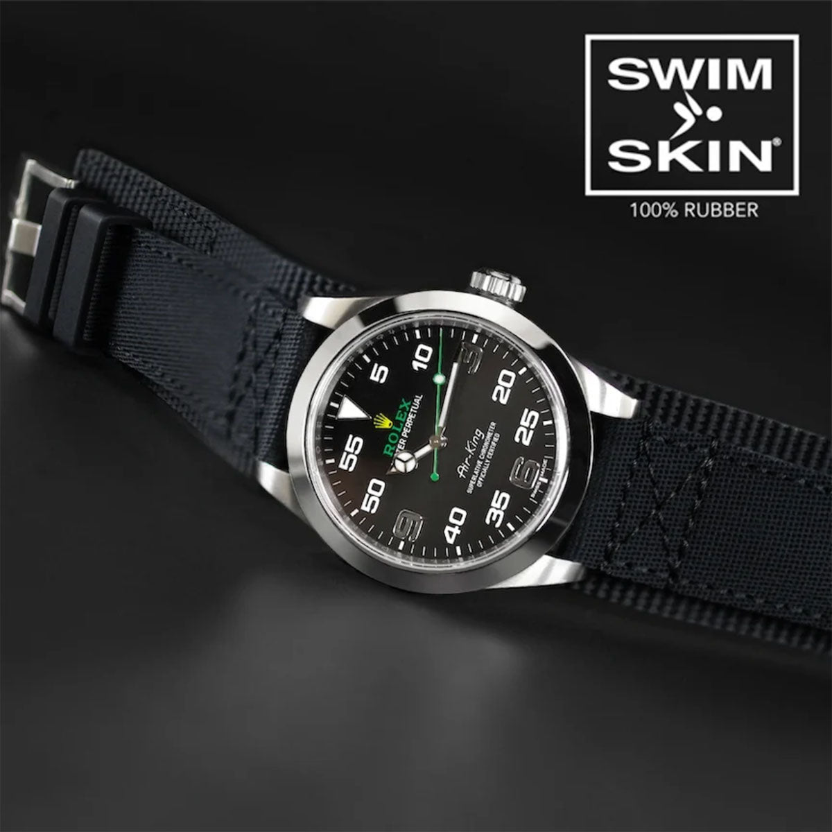 rolex air king rubber strap