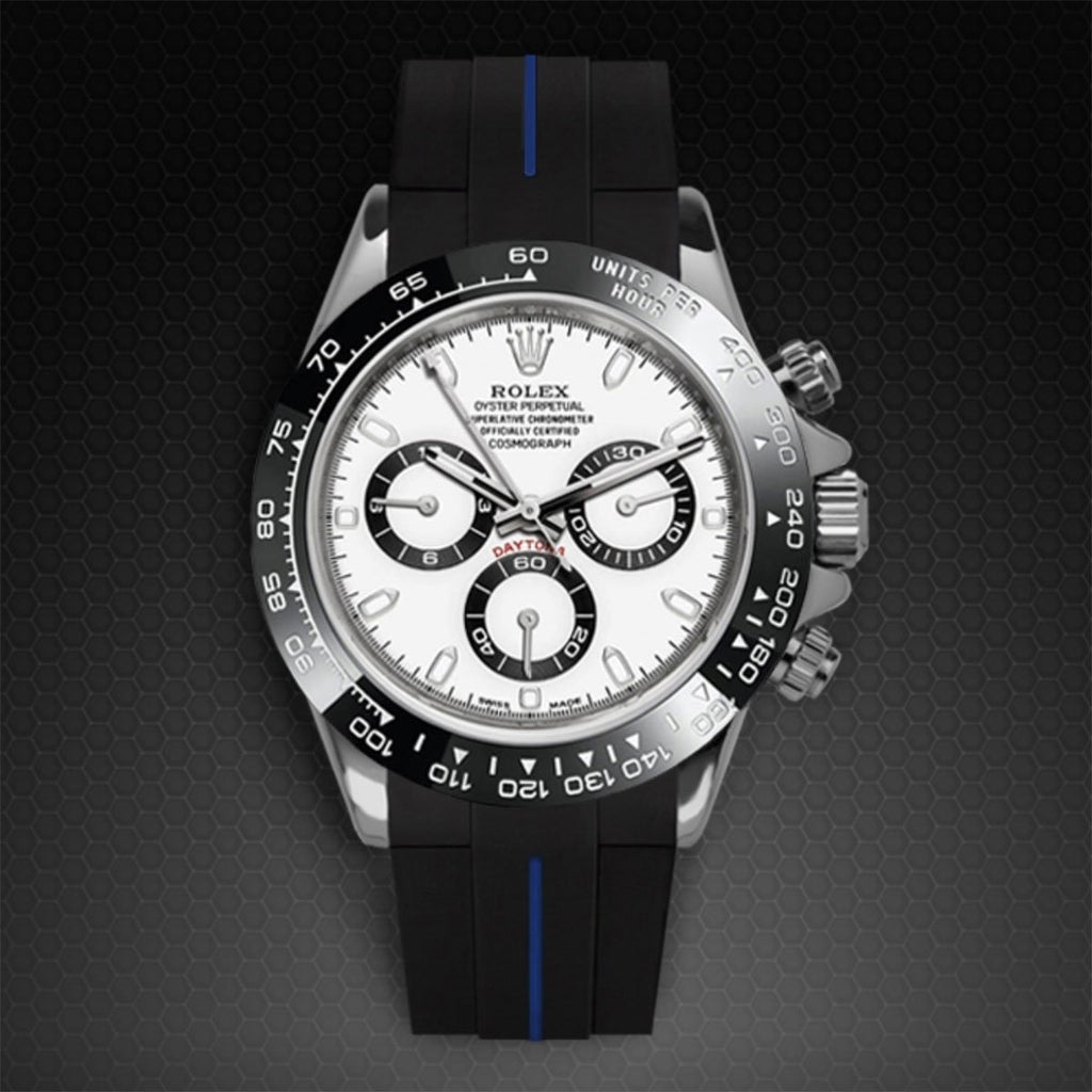 white gold daytona rubber strap