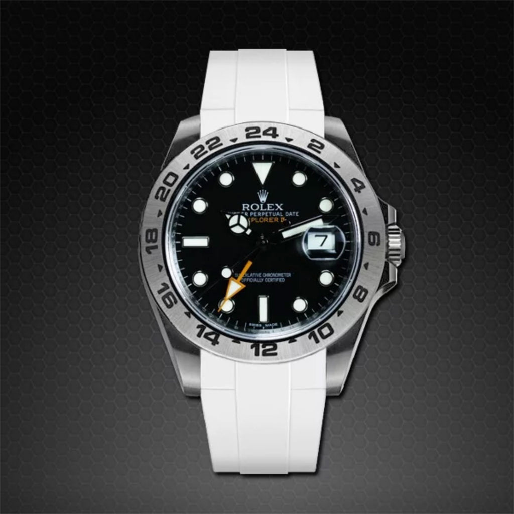 rolex explorer on rubber strap