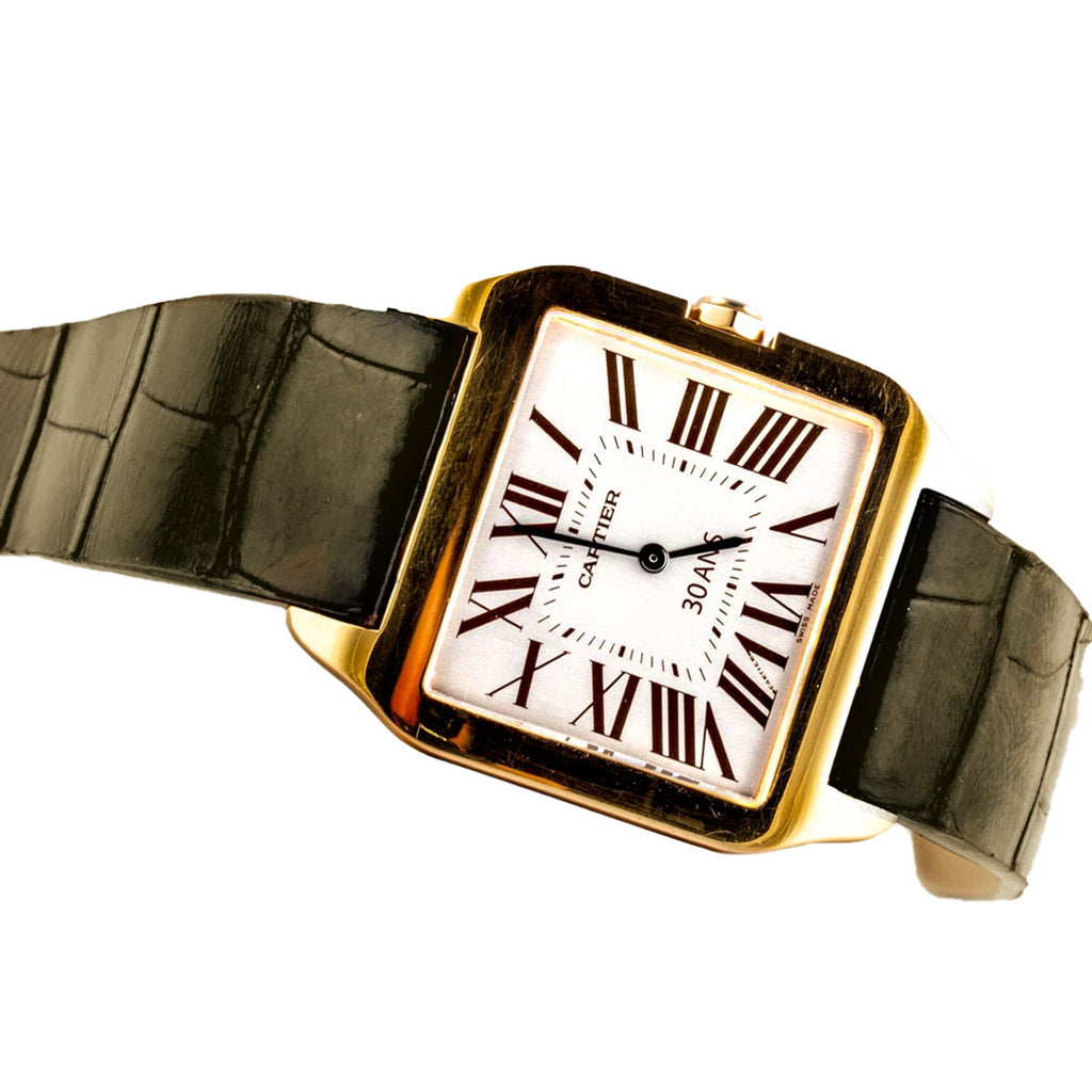 cartier santos black strap