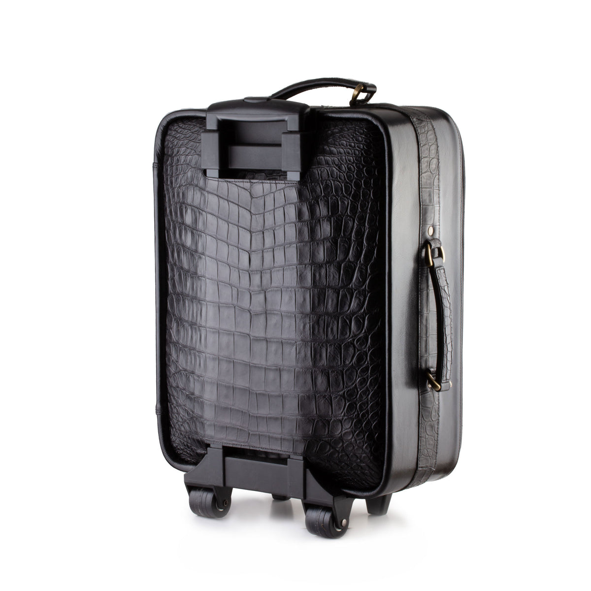 Leather suitcase - Black alligator / crocodile - Paris store – ABP Concept