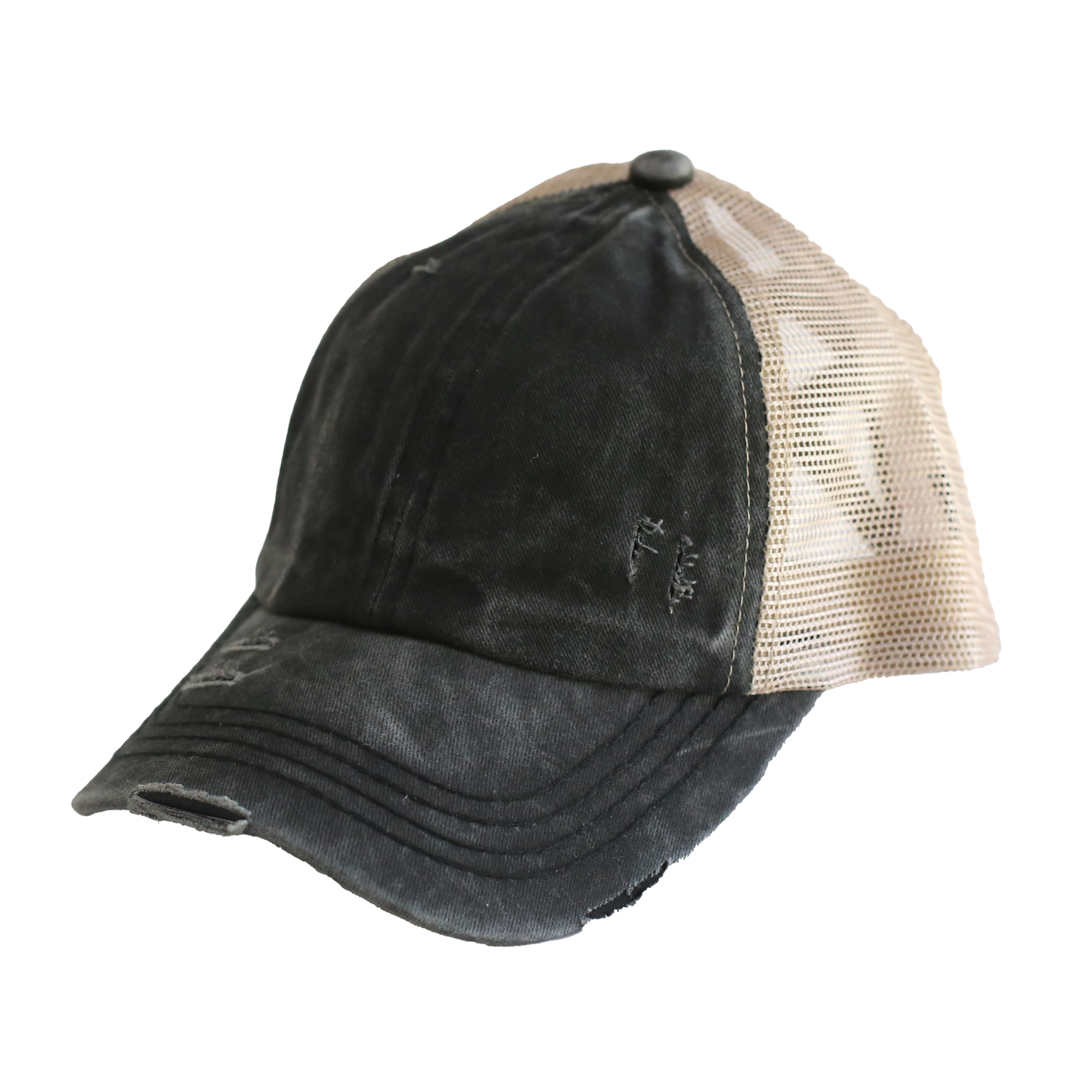 C.C Baseball Pony Cap Black Grey