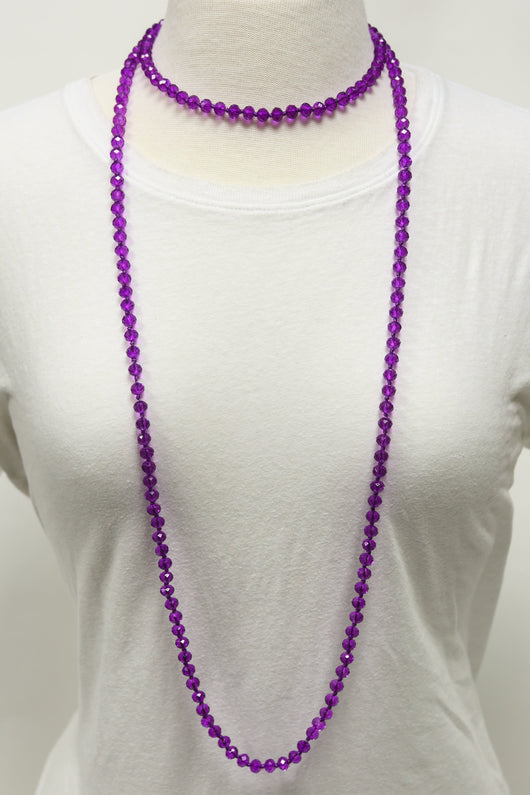 long purple bead necklace