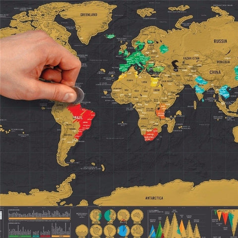 Carte Du Monde à Gratter Noire