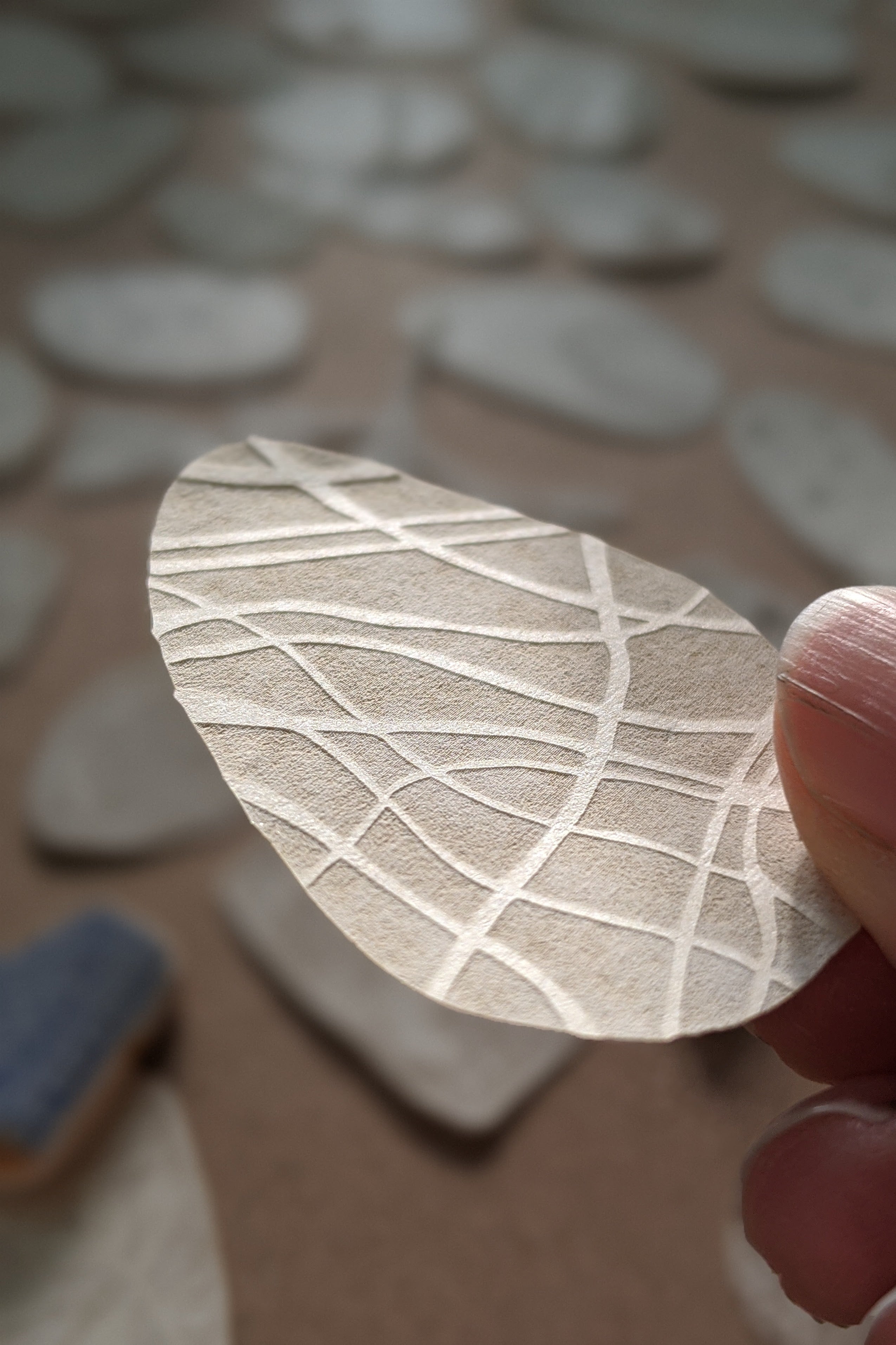 laser cut and engraved pebbles